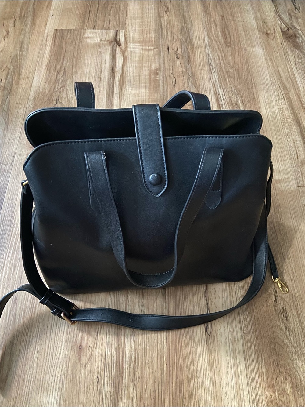 Fawn design Black Women’s Tote Bag with Gold Hardware 15x12